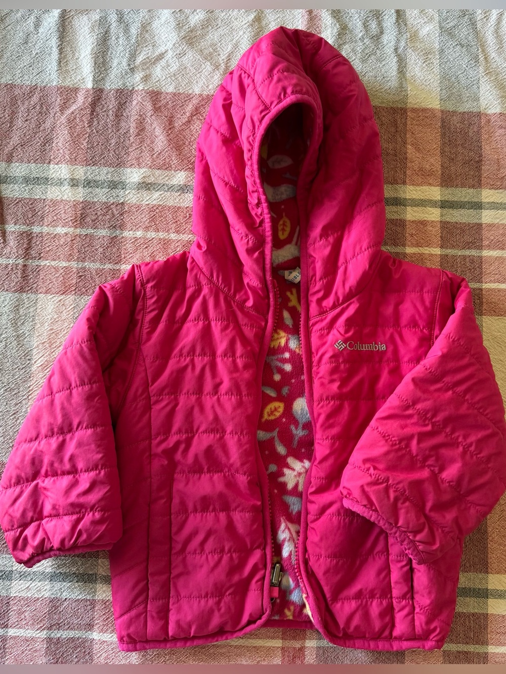 Columbia Girls Hot Pink Hooded Puffer Jacket